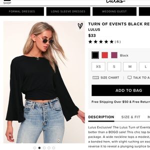 LuLu’s Turn of Events Reversible Black Top